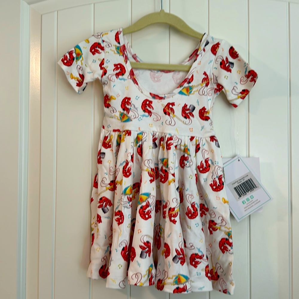 BNWT Crawfish Second Line Dress 2T Nola Tawk
